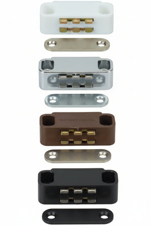 Cricchetti Magnetici Medi- - Mm.45X18X15H. Attrazione Kg.7 Bianco Uc14 - 12 Pezzi Varec