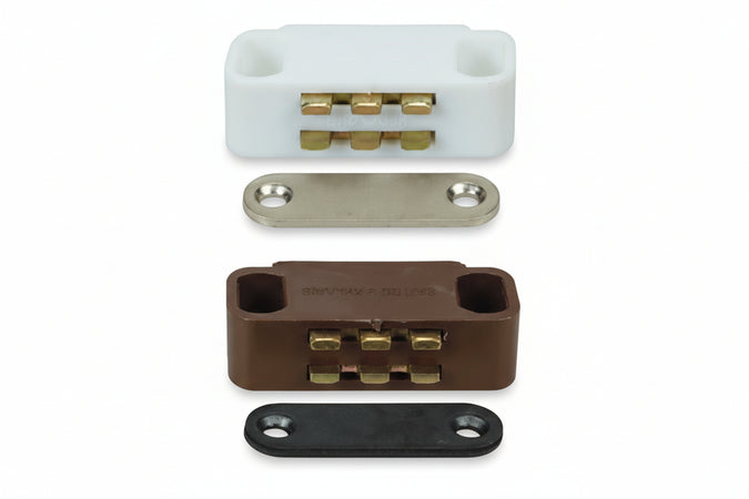 Cricchetti Magnetici Medi- - Mm.45X18X15H. Attrazione Kg.7 Marrone Uc14 - 12 Pezzi Varec