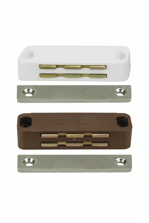 Cricchetti Magnetici Grandi- - Mm.74X20X16H. Attrazione Kg.14 Bianco Uc20 - 12 Pezzi Varec