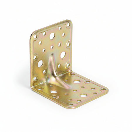 Piastra Di Giunzione Pesante Ad Angolo Larghezza Mm.90 Art.775- - Mm.90X90X90 - Spessore Mm.2,2 - 20 Pezzi Aldeghi