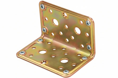 Piastra Di Giunzione Pesante Ad Angolo Larghezza Mm.100 Art.777- - Mm.40X40X100 - Spessore Mm.2,2 - 25 Pezzi Aldeghi