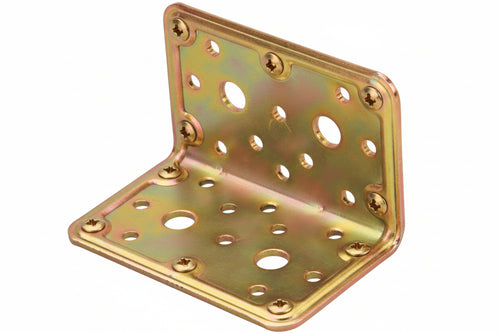 Piastra Di Giunzione Pesante Ad Angolo Larghezza Mm.100 Art.777- - Mm.100X100X100 - Spessore Mm.2,2 - 20 Pezzi Aldeghi