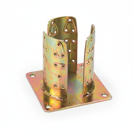 Supporto A Pavimento Con Piastra Per Palo Tondo Art.922 Ø Mm.102 Base Mm.150X150 Aldeghi