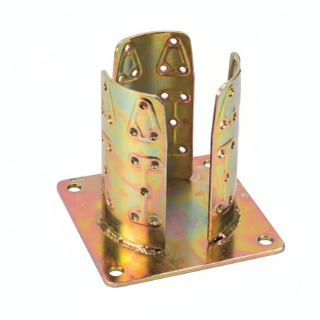 Supporto A Pavimento Con Piastra Per Palo Tondo Art.922 Ø Mm.122 Base Mm.150X150 Aldeghi