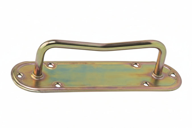 Maniglia Con Piastra Art.950- - Mm.200X50X135 - Filo Ø Mm.9 - Spessore Mm.2,2 - 2 Pezzi Aldeghi