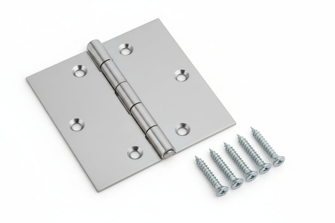 Cerniere Quadre Acciaio Inox Perno Fisso- - Mm.30X30X0,8 - 24 Pezzi