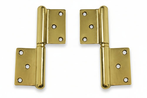 Cerniera In Grossezza In Ottone Lucido- - Mm.100 Dx - 2 Pezzi