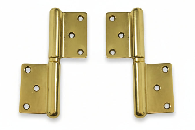 Cerniera In Grossezza In Ottone Lucido- - Mm.100 Dx - 2 Pezzi