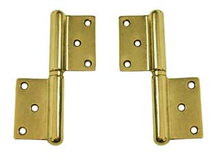 Cerniera In Grossezza In Ottone Lucido- - Mm.120 Dx - 2 Pezzi