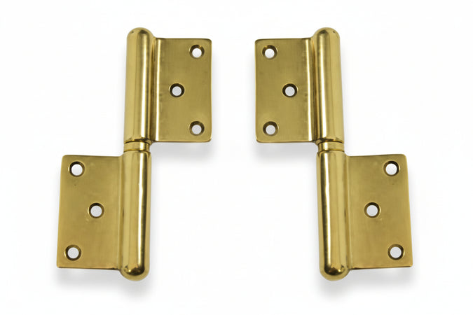 Cerniera In Grossezza In Ottone Lucido- - Mm.140 Dx - 2 Pezzi