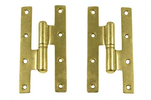 Cerniere Paumelles In Ottone Lucido- - Mm.55X100H. Dx - 4 Pezzi