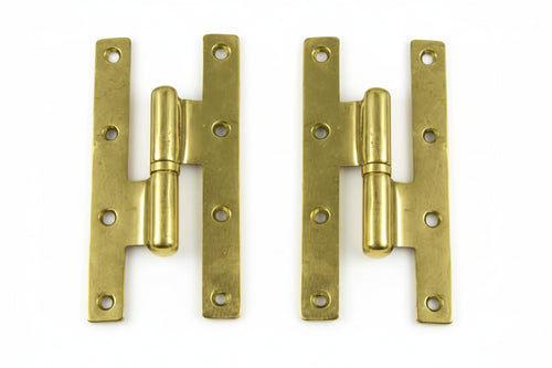 Cerniere Paumelles In Ottone Lucido- - Mm.55X100H. Sx - 4 Pezzi