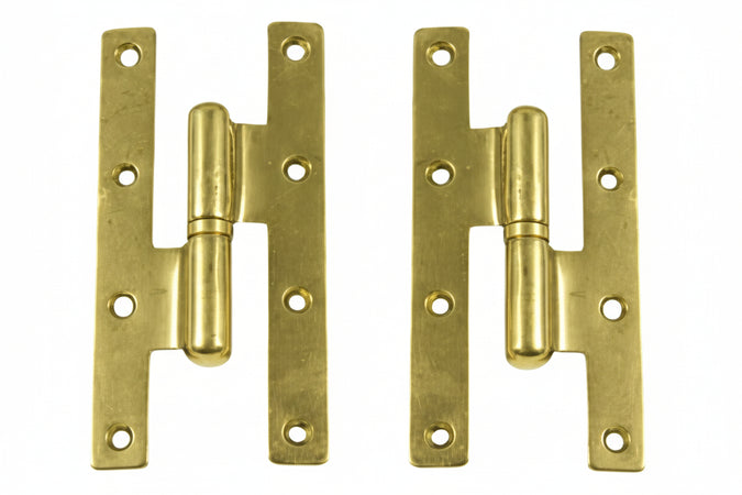 Cerniere Paumelles In Ottone Lucido- - Mm.60X120H. Dx - 2 Pezzi