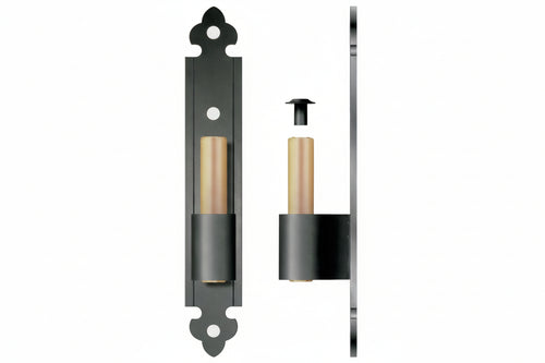 Cardine A Legno Per Bandella Su Lama A Filo Perno Fisso- - Mm.26X160H. Perno Ø Mm.12 -Ferro Verniciato Nero - 6 Pezzi Didieffe