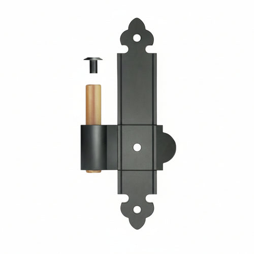Cardine A Legno Per Bandella Su Lama A Filo Perno Fisso- - Mm.160X30 Dx Perno Ø Mm.12 - Verniciato Nero - 4 Pezzi Didieffe