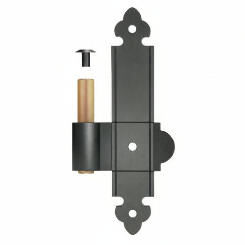 Cardine A Legno Per Bandella Su Lama A Filo Perno Fisso- - Mm.160X30 Sx Perno Ø Mm.12 - Verniciato Nero - 4 Pezzi Didieffe