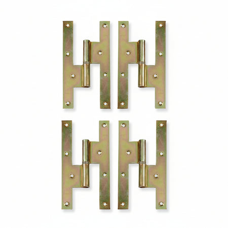 Maschietti Per Persiane Alla Romana- - Mm.193X120 Dx Interasse Mm.80, Zincati Bianchi - 6 Pezzi Mrcas