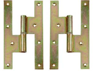 Maschietti Per Persiane Alla Romana- - Mm.193X120 Sx Interasse Mm.80, Zincati Bianchi - 6 Pezzi Mrcas