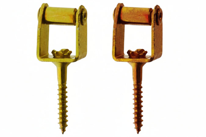 Cavallotti Con Rullo E Vite A Legno- - In Acciaio Bronzato - 20 Pezzi
