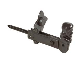 Fermapersiane Ad Omino Con Vite E Fermo Regolabile- - Mm.130X60H. Verniciato Nero - 5 Pezzi