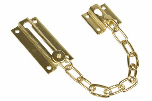 Fermaporte Con Catena Di Sicurezza In Acciaio Ottonato- - Mm.150 - 12 Pezzi