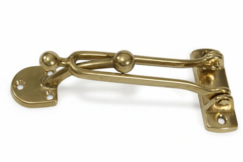 Fermaporte Con Gancio In Ottone Lucido- - Mm.130X60H. - 3 Pezzi