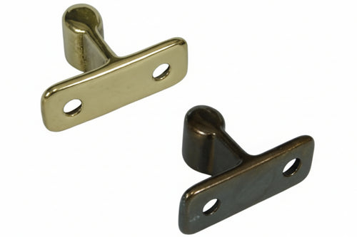 Incontro A Legno Per Pinza Fermaporta- - Mm.35X23X14H. In Ottone Lucido - 10 Pezzi