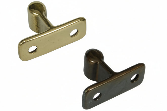 Incontro A Legno Per Pinza Fermaporta- - Mm.35X23X14H. In Ottone Bronzato - 10 Pezzi