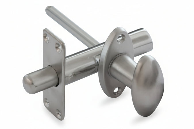 Catenaccio A Cremagliera Da Infilare In Ottone Cromo Satinato Ø Mm.17X80