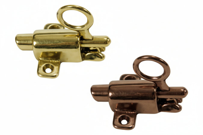 Cricchetto Per Sopraluce- - Mm.63X45X45H. In Ottone Lucido - 5 Pezzi