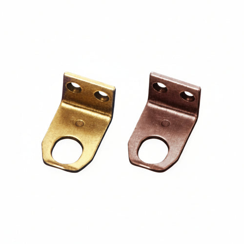 Incontro Ad Angolo Per Cricchetto Sopraluce- - Mm.24X44X22H. Ottone Bronzato - 5 Pezzi