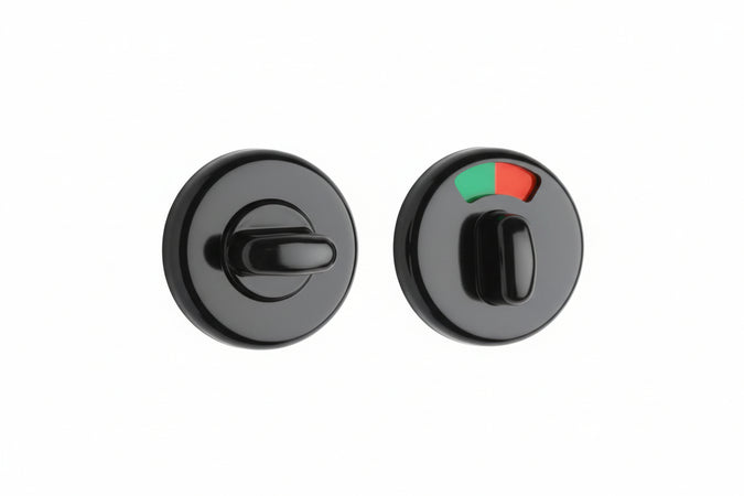 Catenaccio Wc Libero/Occupato In Plastica Nera- - Ø Mm.50 - 4 Pezzi