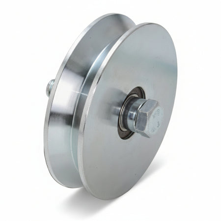 Ruota Cancelli Gola V Con 2 Cuscinetti A Sfera Art.407- - Ee ¸ Mm.140X32 - Portata Kg.550 - Gola V 92 ° - 2 Pezzi Combi