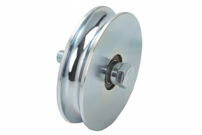 Ruota Cancelli Gola Tonda Con 2 Cuscinetti A Sfera Art.405 Ø Mm.120X28 Portata Kg.430 Combi