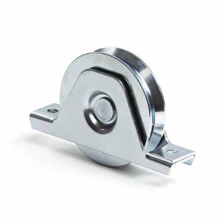 Ruota Cancelli Gola V Supporto Inferiore Art.335- - Ø Mm.90 Supporto Mm.155 - 6 Pezzi Comunello