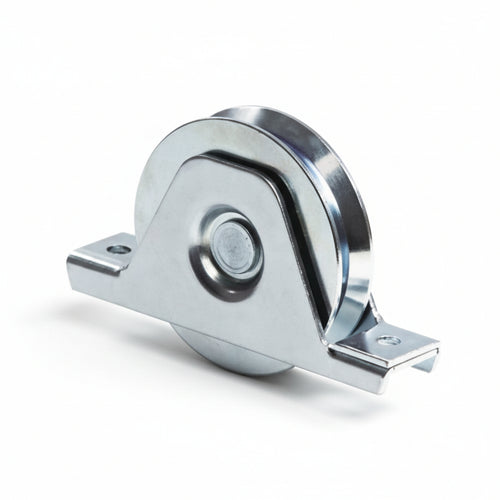 Ruota Cancelli Gola V Supporto Inferiore Art.335- - Ø Mm.90 Supporto Mm.155 - 6 Pezzi Comunello