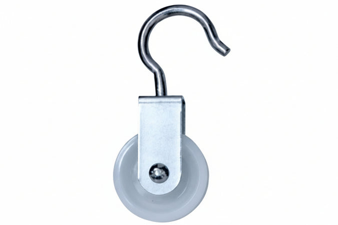 Carrucole Con Gancio Ruota Nylon- - Ø Mm.30X12 - 24 Pezzi