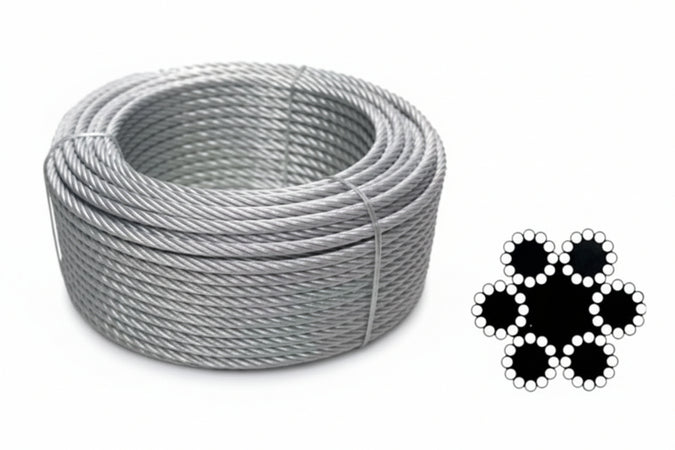 Fune Metallica In Acciaio Zincato- - Ø Mm14 Rt Da Mt100, 72 Fili - 1 Rotolo Quality