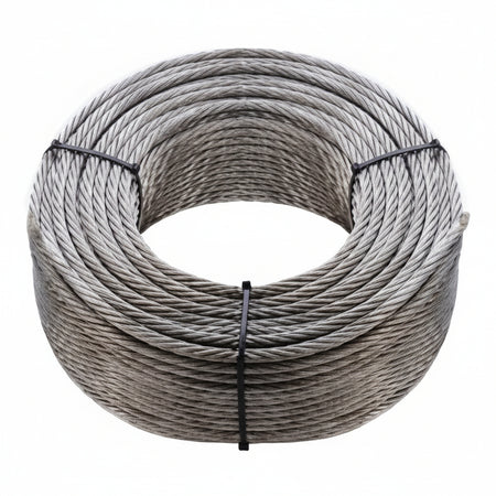 Fune Metallica In Acciaio Zincato- - Ø Mm.8 In Rotoli Da Mt.100, 72 Fili - 1 Rotolo