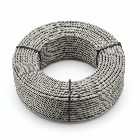 Fune Metallica In Acciaio Zincato- - Ø Mm.12 In Rotoli Da Mt.50, 72 Fili - 1 Rotolo