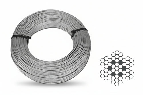 Fune Metallica In Acciaio Inox Aisi 316 49 Fili- - Ø Mm.6 Rotoli Da Mt.10 - 1 Rotolo Quality