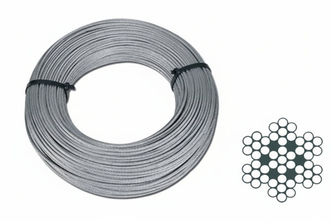 Fune Metallica In Acciaio Inox Aisi 316 49 Fili- - Ø Mm.2,0Xmt.10 - 2 Matassa