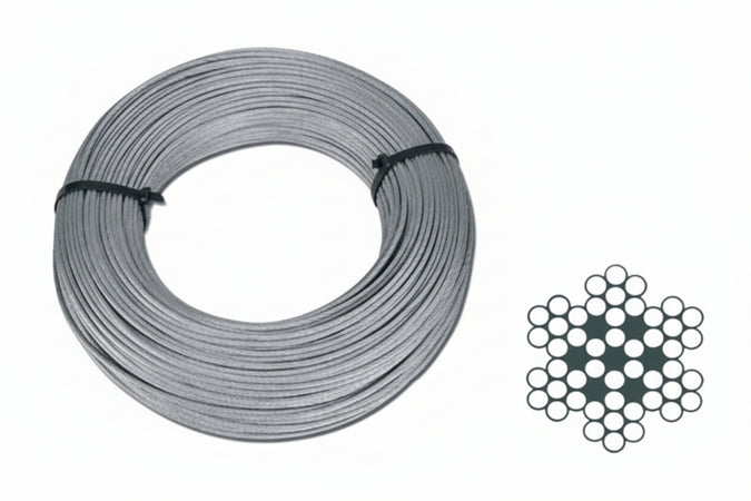 Fune Metallica In Acciaio Inox Aisi 316 49 Fili- - Ø Mm.4,0Xmt.10 - 1 Matassa
