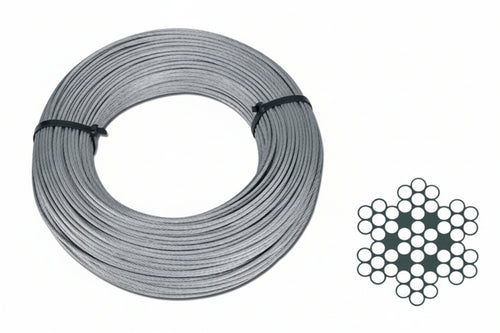 Fune Metallica In Acciaio Inox Aisi 316 49 Fili- - Ø Mm.4,0Xmt.50 - 1 Matassa