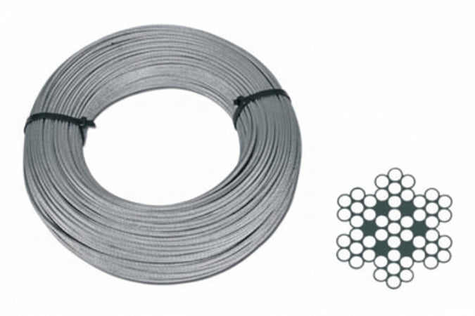 Fune Metallica In Acciaio Inox Aisi 316 49 Fili- - Ø Mm.6,0Xmt.50 - 1 Matassa