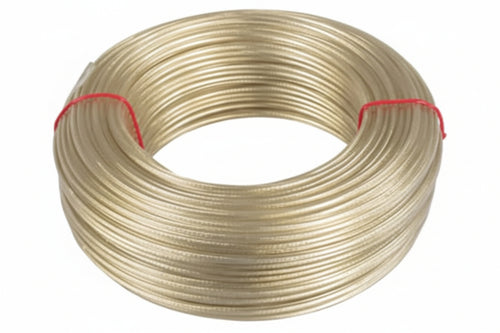Cavetto Acciaio Ottonato Rivestito In Pvc Trasparente- - Ø Mm.5 In Rotoli Da Mt.100 - 100 Mt