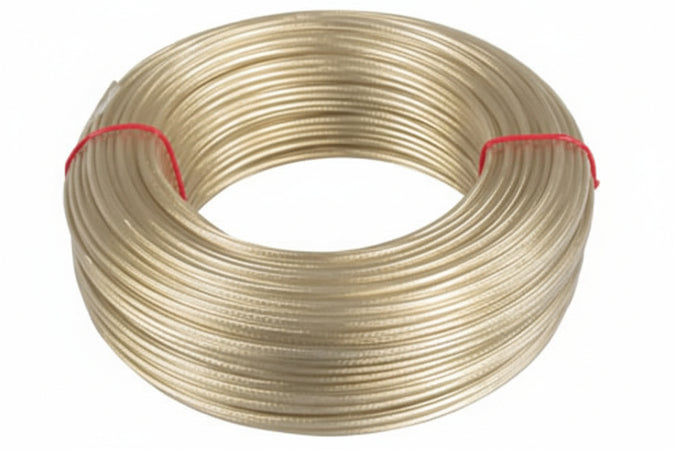 Cavetto Acciaio Ottonato Rivestito In Pvc Trasparente- - Ø Mm.6 In Rotoli Da Mt.100 - 100 Mt