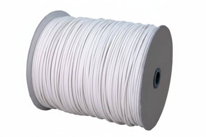 Cavetto Acciaio Ottonato Rivestito In Pvc Bianco- - Ø Mm.4,5 In Rotoli Mt.500 - 500 Mt