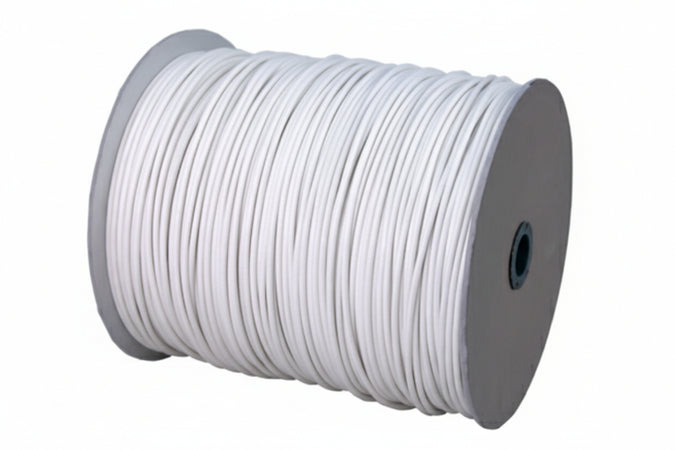 Cavetto Acciaio Ottonato Rivestito In Pvc Bianco- - Ø Mm.6 In Rotoli Da Mt.350 - 350 Mt