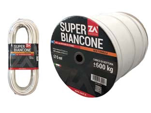 Cavetto Acciaio Rivestito In Pvc Bianco In Acciaio Zincato- - Ø Mm.5 In Rotoli Mt.500 - 500 Mt